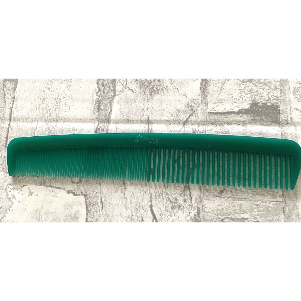 Vintage Goody Made in USA Green Retro Groovy Prop Old School Pocket Hair Comb 7"